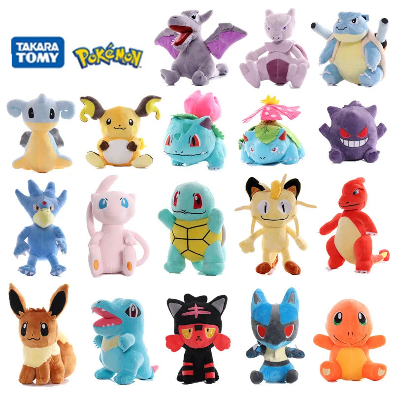 17-25CM Pokemon Anime Figure Pikachu Mew Lucario Eevee Charmander Mewtwo Pet Stuffed Plush Dolls Pendant Toys Kids Xmas Gifts