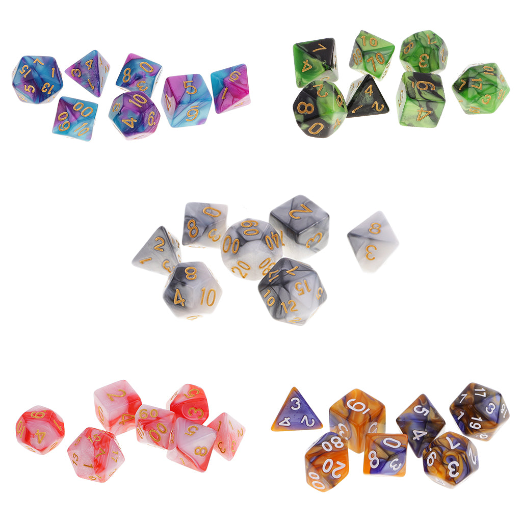 7pcs Polyhedral Dice For Dungeons